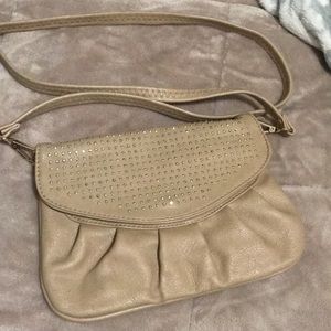 Nude color crossbody purse